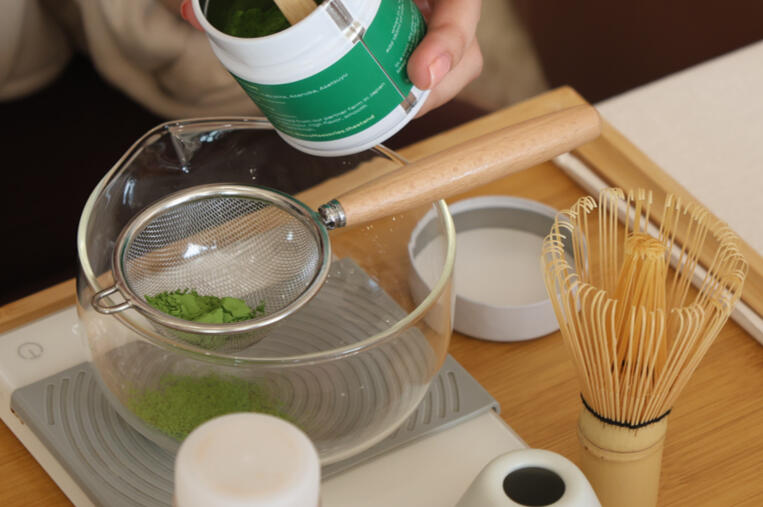 Individual Matcha Station Close-Up Individual Matcha Station Close-Up
